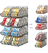 8-Pack Can Organizer for Pantry, Stackable Cabinet Food Shelves for Fridge, Wire Cupboard Storage...