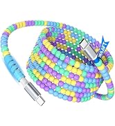 USB C Cable Beaded 6.6FT,Fast Charging Cable for iPhone 17 16 15,60W 45W 30W 27W 25W USB-C to Typ...