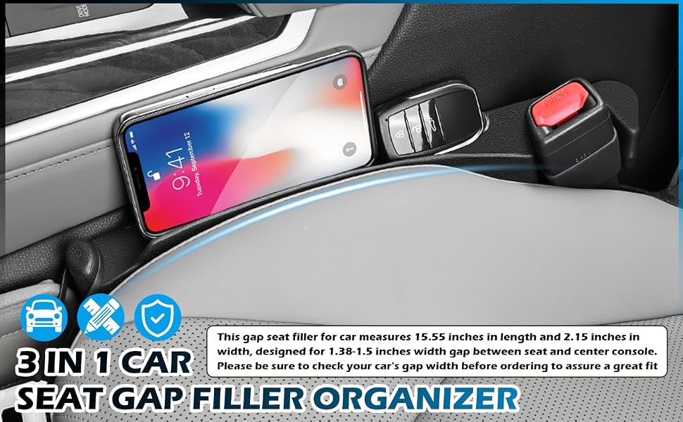 3 in 1 Car Seat Gap Filler Organizer