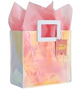 VUOJUR 8.3'' Holographic Small Birthday Gift Bag with Tissue Paper and Happy Birthday Gift Tag fo...