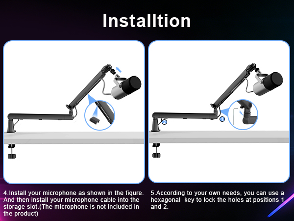 microphone mount boom arm mic stand