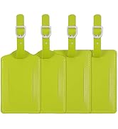 Leather Luggage Tags 4 Pack Bag Suitcase Labels