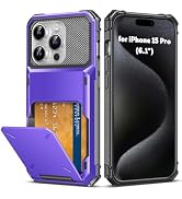 AFGHOA for iPhone 15 Pro Wallet Case,5 Credit Card Holder Case for 15 Pro | 6.1 Inch,Flip Cover S...