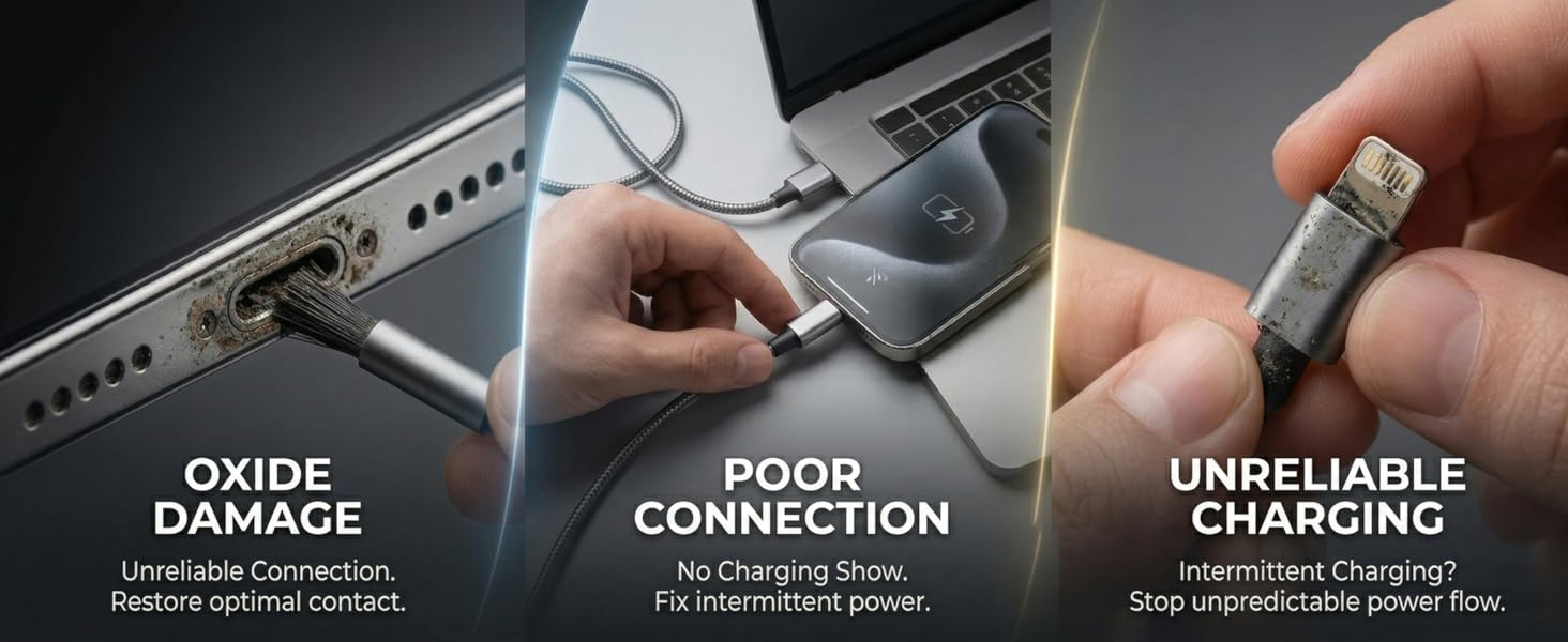 Common tech issues like oxide damage, poor connection, and unreliable charging.
