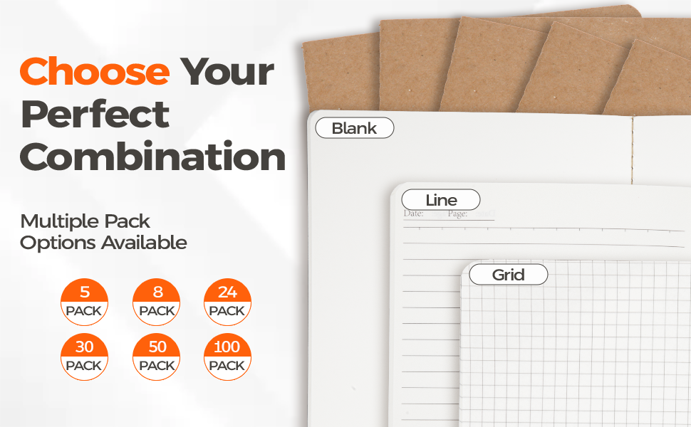 blank line grid notebook