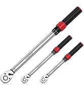 XUNTOP Torque Wrench 1/4 3/8 1/2 inch 3 PCS Drive Click Torque Wrench for 40-220 in.lb 5-45ft.lb ...