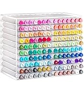 BEYGORM Horizontal Marker Organizer for 140 Markers, Acrylic Large Art Marker Storage Rack for De...