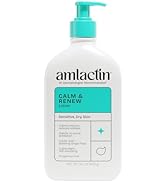 AmLactin Calm & Renew Lotion - Therapeutic Body and Face Moisturizer for Sensitive Skin - No-Scru...