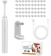 Chilmax Electric Dental Flosser - 4 Speed Rechargeable Ultrasonic Electric Flossing with 50 Repla...