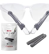 Setex Gecko Grip Temple Tip Grips for Glasses, (2 Grey Pairs) USA Made, Innovative Microstructure...