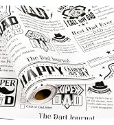 Burymento Father's Day Wrapping Paper Roll - 17 in x 16.4 ft, Mini Roll - Funny Vintage Newspaper...