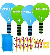 Beach Paddle Ball Set - Funny Paddleball Rackets Game, Outdoor Sports Toys for Kids Adults Family...