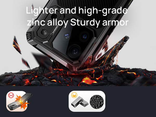 iphone 17 pro max metal case heavy duty shockproof rugged protective with glass screen protector