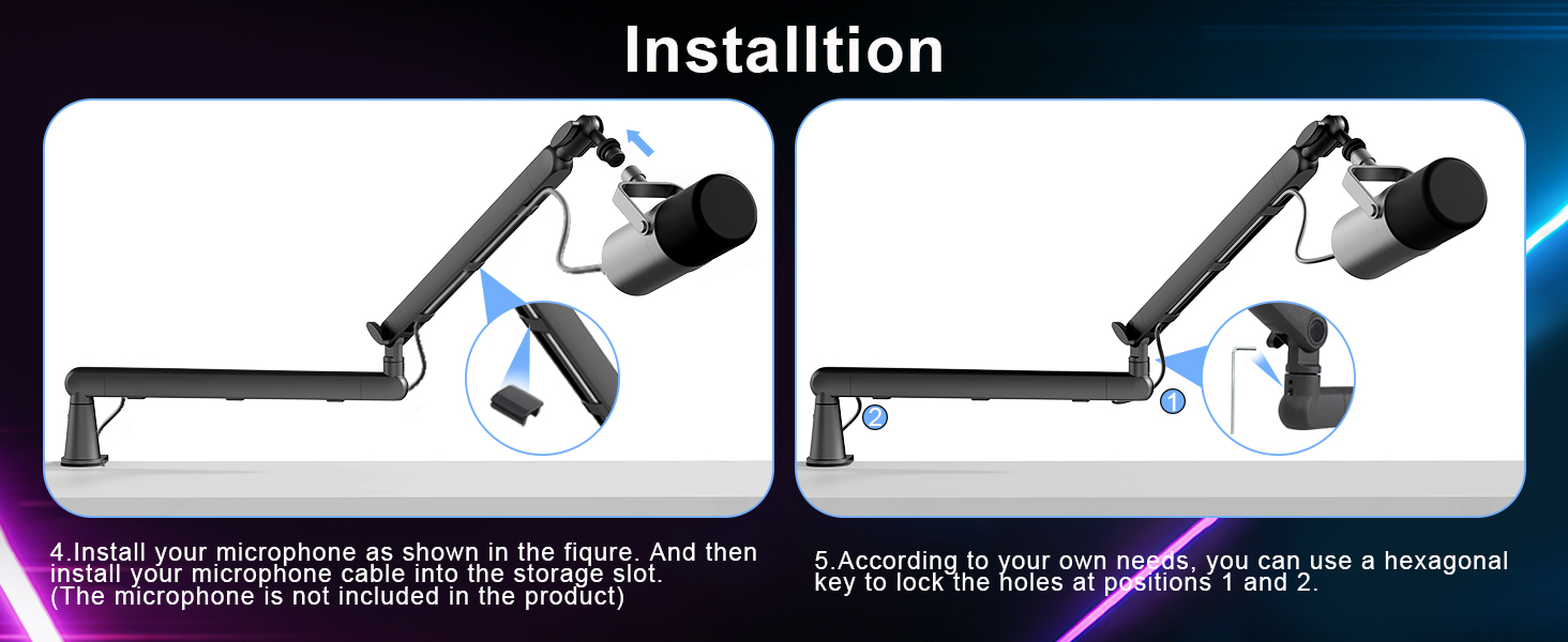 microphone mount boom arm mic stand