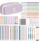 65PCS Aesthetic School Supplies with Cute Pencil Case, Pastel Highlighters Gel Pens Mechanical Pe...