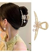 Flower Hair Claw Clips Metal Gold Hair Clips Crystals Five-petal Flower Hair Accessories Strong H...