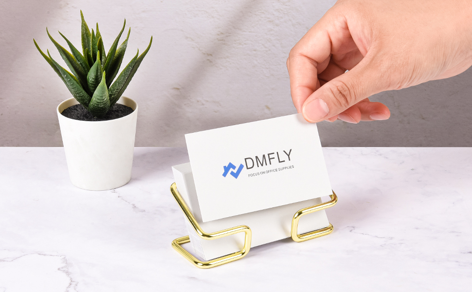 Metal business card holder desk