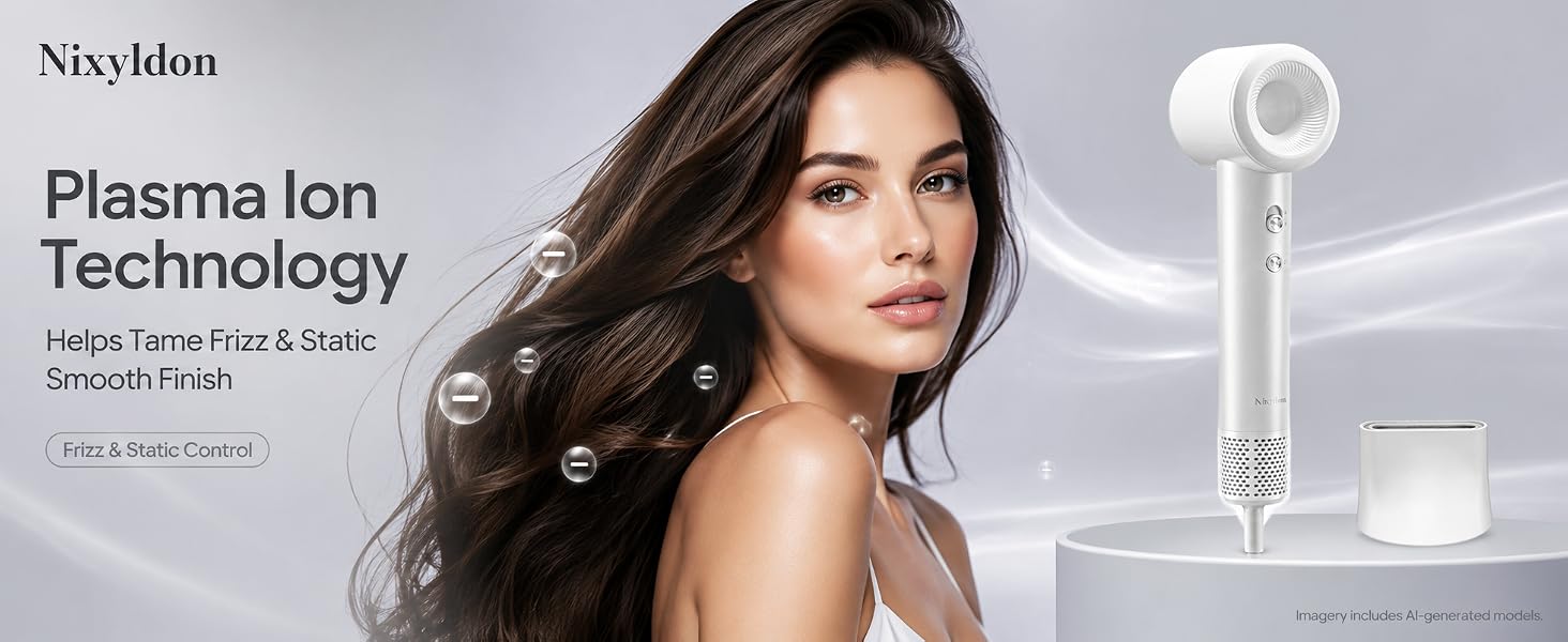 Nixyldon plasma ion hair dryer helps reduce frizz and static for smoother styling