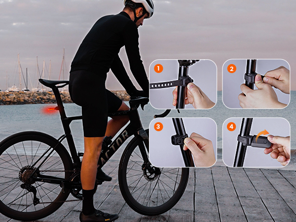 bike tail light for seat post mounting