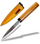 Seki Japan Small Fruit Knife Wooden Handle, 8.5” Small Kitchen Utility Knife, Stainless Steel Bla...