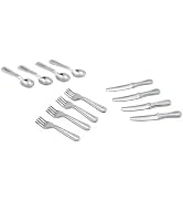 12-Piece 1/12 Scale Silver Miniature Cutlery Set - Stainless Steel Dollhouse Accessories for Cupc...
