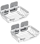 2Pcs Stainless Steel Soap Holder - No-Drilling Adhesive Mount for Bathroom and Kitchen, Multi-Pur...