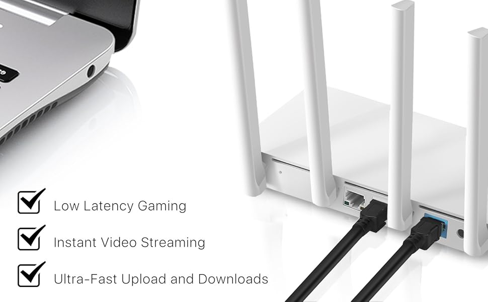 0ft rj11 acc 9 lightning booster clip extra long lite portable hotspot Cat 8 super fast cable