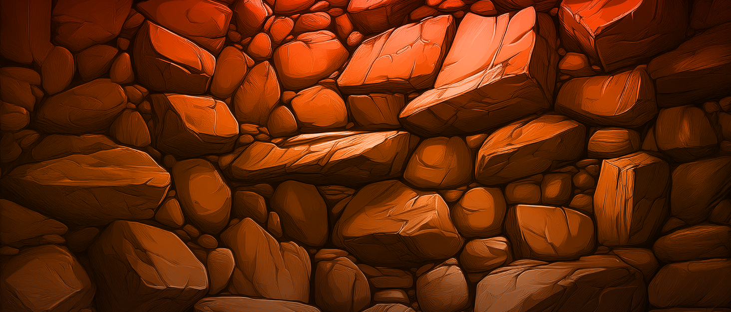 orange cave rocks