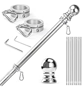 Anovo Flag Pole for Outside House - Stainless Steel 5 FT Flag Poles Kit with1 Inch Metal 360° Rot...