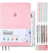 DazSpirit Bible Study Journal Set, Christian Bible Study Kit with Guided A5 Journal, 11 Pens, Sti...