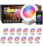 DeckTok RGBCW Smart Ceiling Light 6 Inch, 16 Million Colors, 1200LM, Dimmable, Compatible with Al...