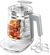 ICOOKPOT Hot Tea Maker Glass Electric Kettle with Tea Infuser and Temperature Control,1.5L Stainl...
