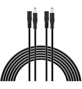 2-Pack 10FT DC Power Extension Cable, 20AWG 5.5mm x 2.1mm Male to Female, 12V Power Cord for CCTV...