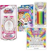 BEST PARTY EVER! Pink Glitter Birthday Candle Kit, Includes Confetti Candle 2-Pack, 16 Glitter Ca...