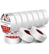 RED WOLF White Electrical Tape 1 in x 66ft 10 Pack, Industrial Grade UL/CSA Listed 7 Mil Thick Fl...