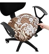 Smiry Printed Office Computer Chair Seat Covers, Stretch Fit Universal Desk Rotating Chair Cover ...