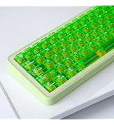 114 Keys Transparent Keycaps PC Cherry Profile Bright Green Clear Keycaps Set Fit for Cherry Mx S...
