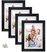 Giftgarden 5x7 Picture Frame Set of 4, 6x8 Matted to Display 5 by 7 Photo with Mat or 6 by 8 with...