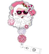 Santa Claus Retractable Badge Holder - Merry Christmas ID Name Badge Holders with Alligator Clip ...