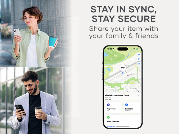 Satechi FindAll Smart Glasses Case with FindMy, Foldable, Portable, Rechargeable, Left-Behind Alerts