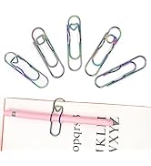 Kaileen Paperclip Pen Holder, Metal Pen Clip for Notebook - 5 Pcs Iridescent Colored Pen Holder C...