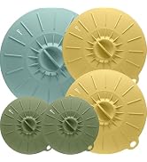 Silicone Lids for Food Storage - 5 Pack - 3 Sizes - Food Grade - Reusable Silicone Bowl Covers fo...
