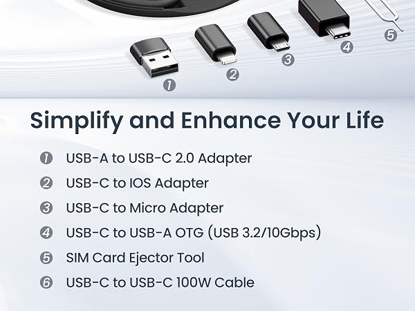 usb c adapter cable set