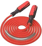 FITMYFAVO Jump Rope Cotton Adjustable Skipping Weighted jumprope for Women,Adult and Children Ath...