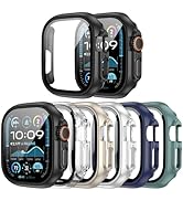 Case for Apple Watch Ultra 3/2/1 Screen Protector with Tempered Glass Protection Hard PC Bumper C...