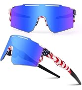 Ukoly Cycling Sunglasses for Men Women with 3 Interchangeable Lenses, Polarized Sports Sunglasses...