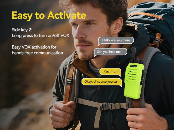 frs radio vox hands-free walkie talkie