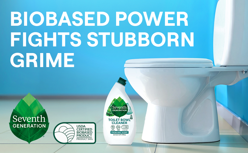 Seventh Generation toilet bowl cleaner with biobased power that fights stubborn grime.