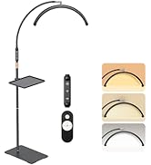 Mznoo Lash Light, Half Moon Lamp with Tool Tray, LED Floor Lamp for Eyelash Extensions, Nail Art,...