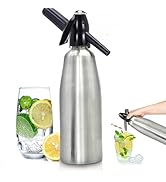 Soda Siphon 1L Sparkling Water Maker,Aluminum Portable Seltzer Water Maker Carbonated Water Machi...